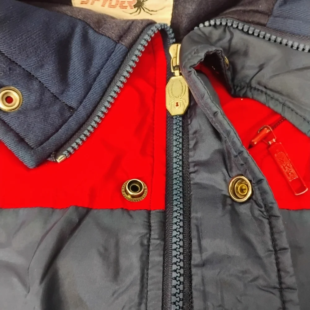 Spyder Vintage Men M Ski Jacket Red Navy Blue Entrant Thinsulate Made in Japan L